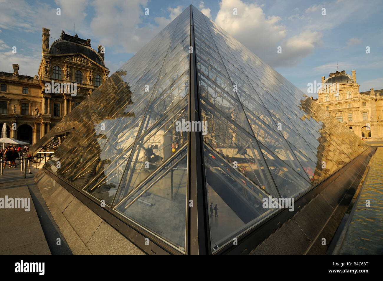 glass pyramide at the Louvre Museum in Paris France Stock Photo