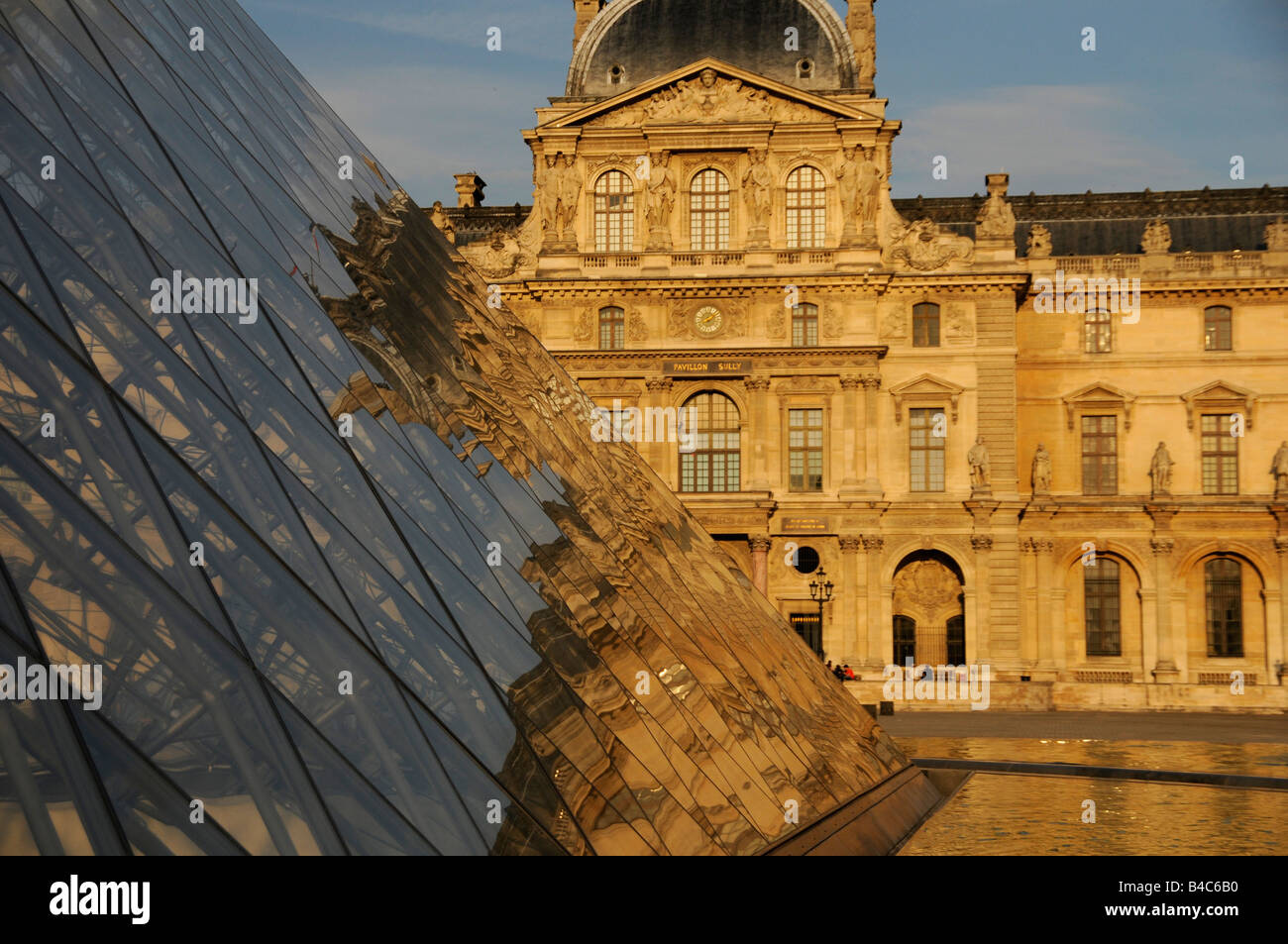 glass pyramide at the Louvre Museum in Paris France Stock Photo