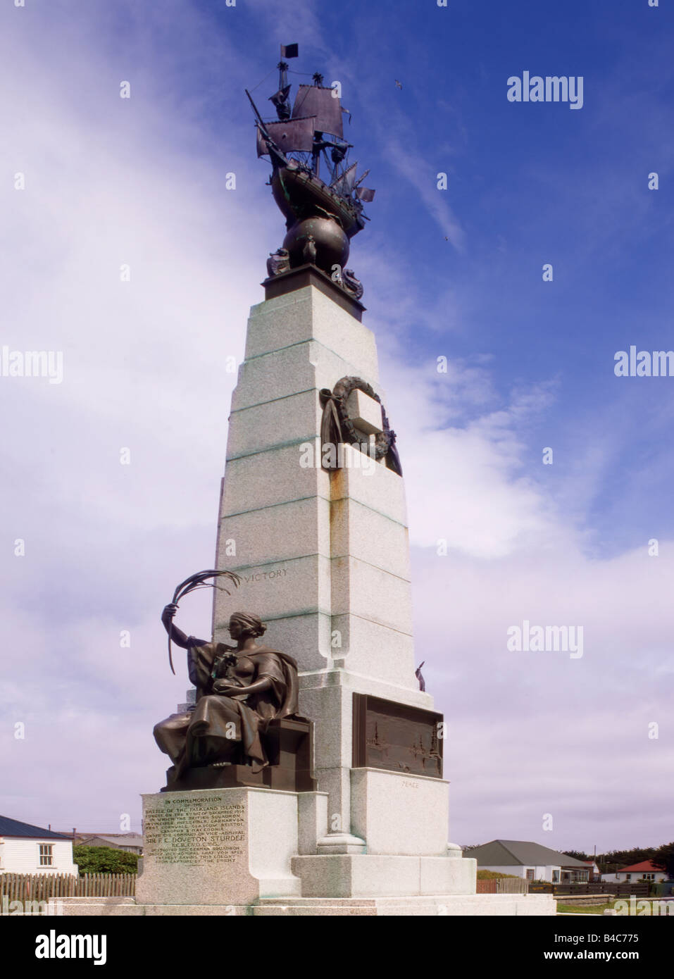 Falkland islands Stanley 1914 naval battle memorial Stock Photo