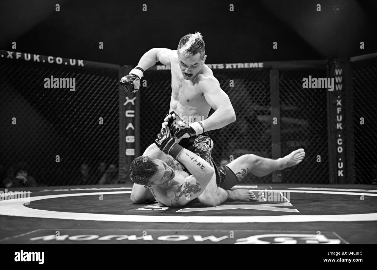 Cage Fighters in action during a Cage Wars competition held at Brahead