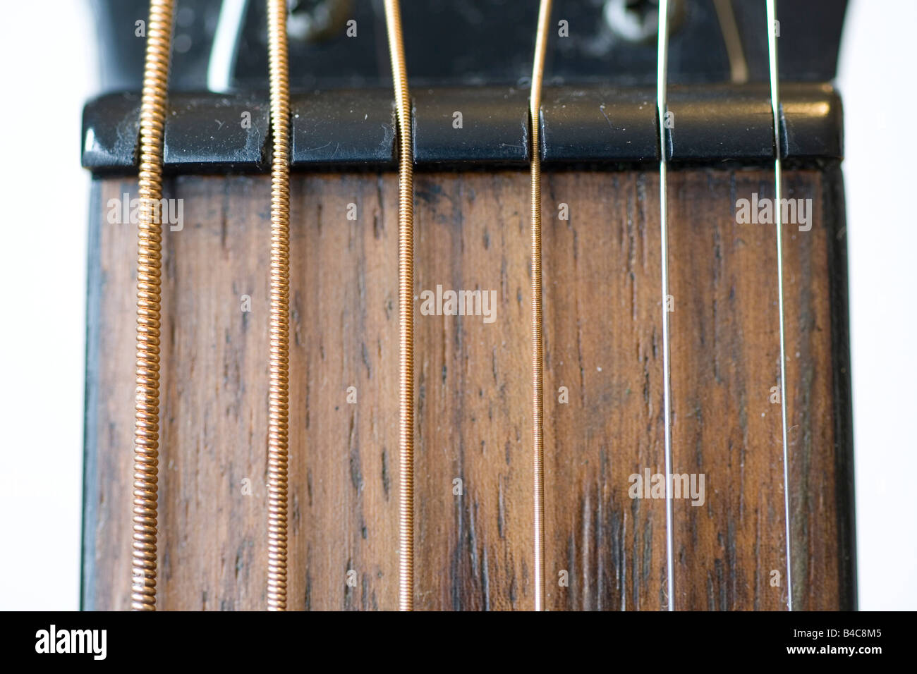 Acoustic guitar head and nut Stock Photo Alamy