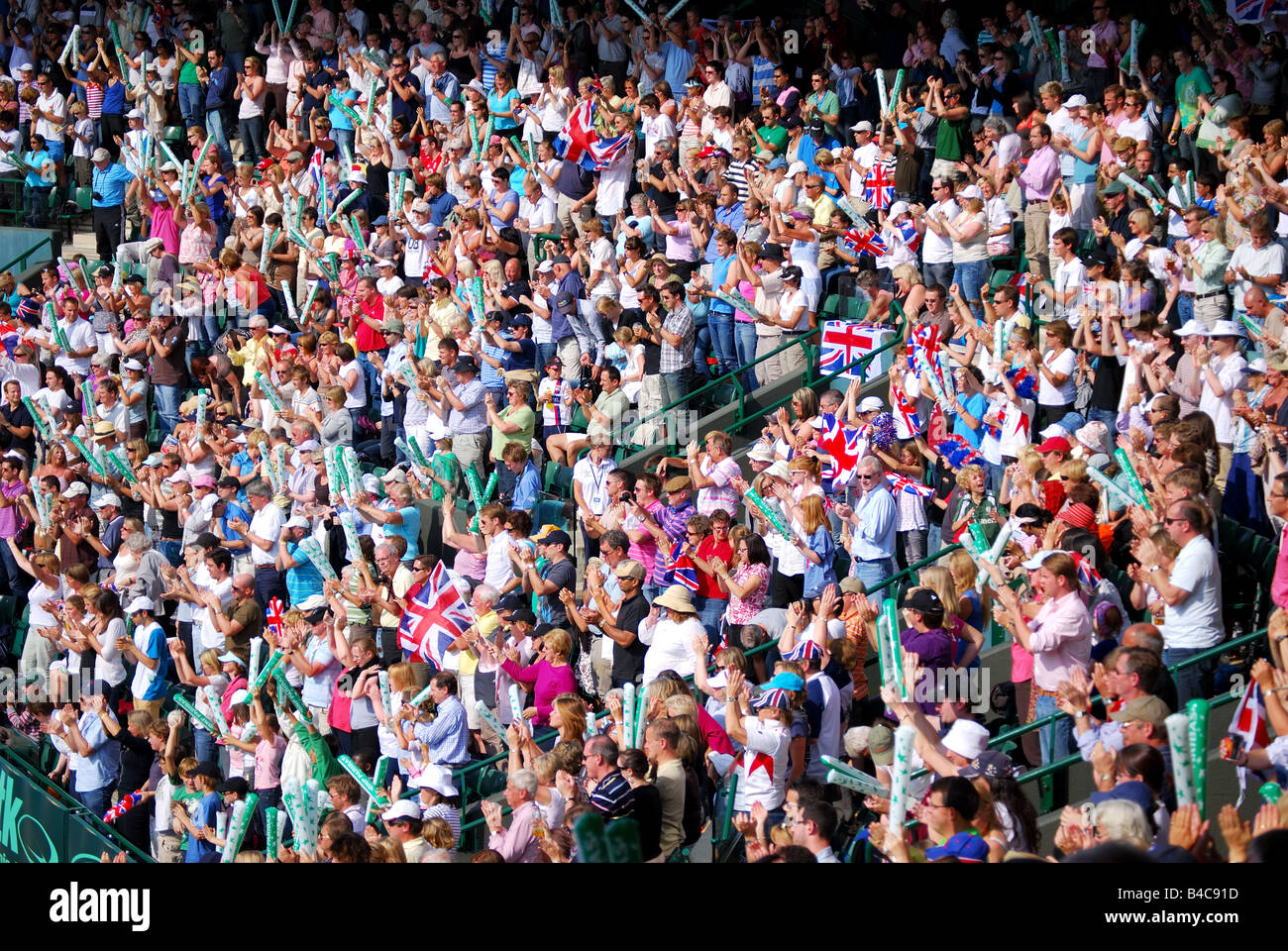 Crowd on Court One, Davis Cup match, Wimbledon Lawn Tennis Club, Wimbledon, London Borough of Merton, Greater London, England, United Kingdom Stock Photo