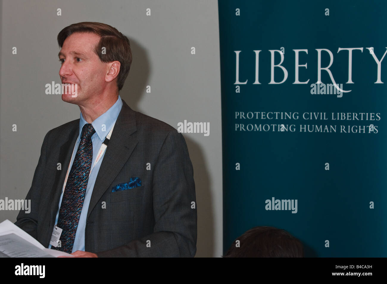 Dominic Grieve MP, Shadow Home Secretary,speaking at 'Liberty' meeting Stock Photo