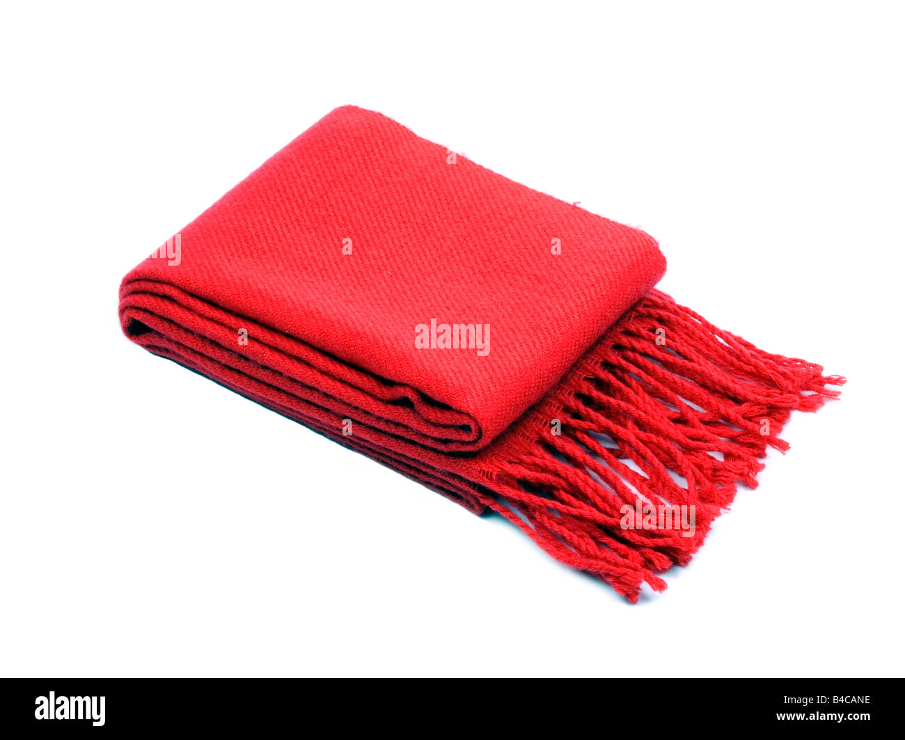 Red Wool winter scarf Stock Photo