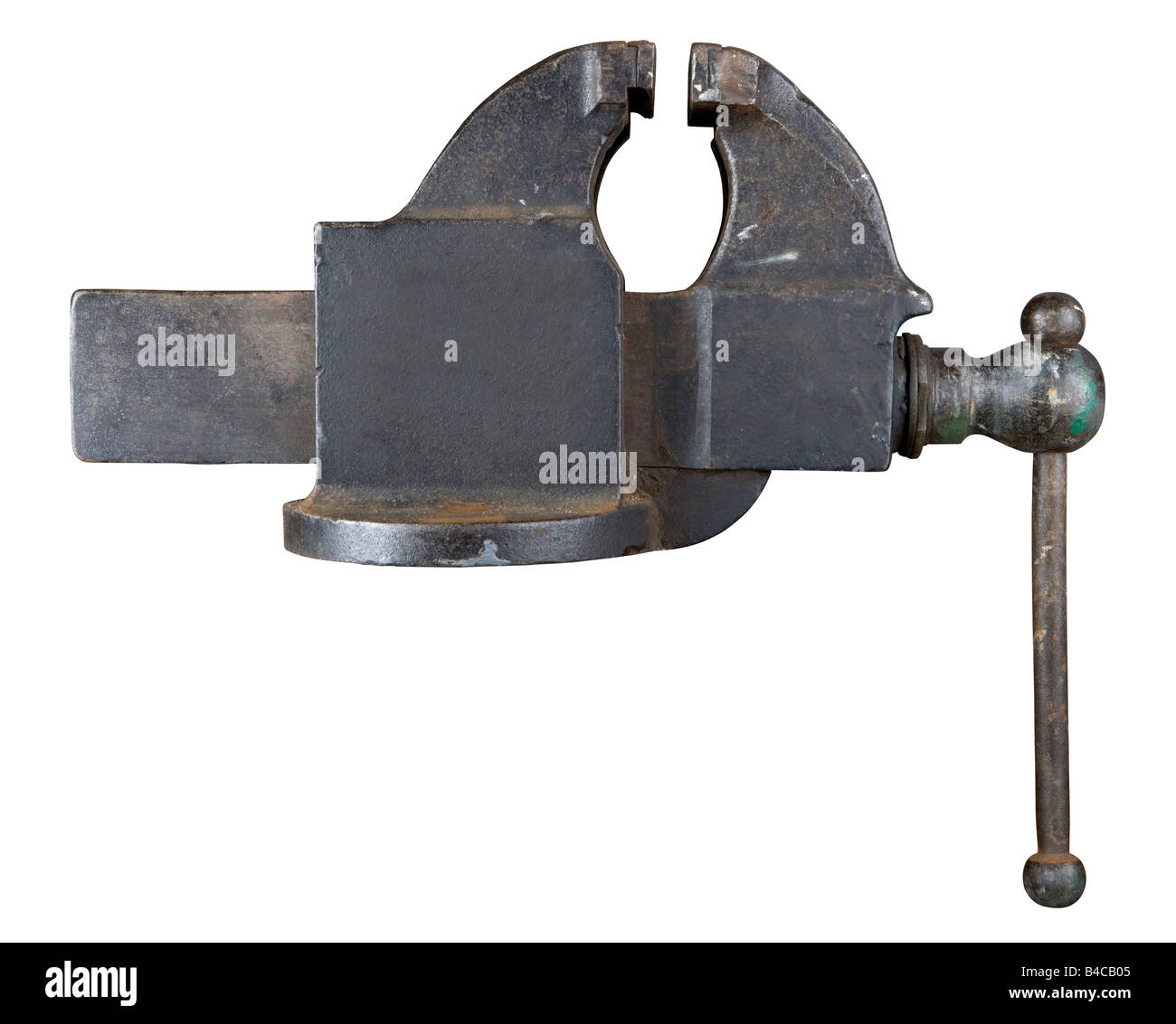 An old heavy bench vise Stock Photo