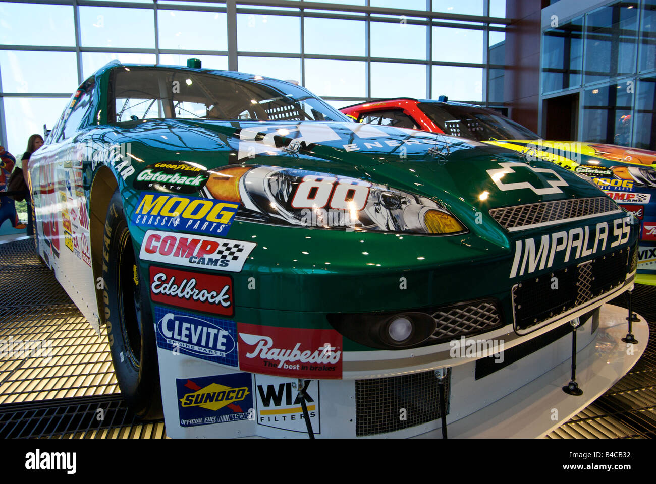 Dale Earnhardt Junior's number 88 Chevrolet Impala SS NASCAR race car on display at Hendrick Motorsports Museum Stock Photo