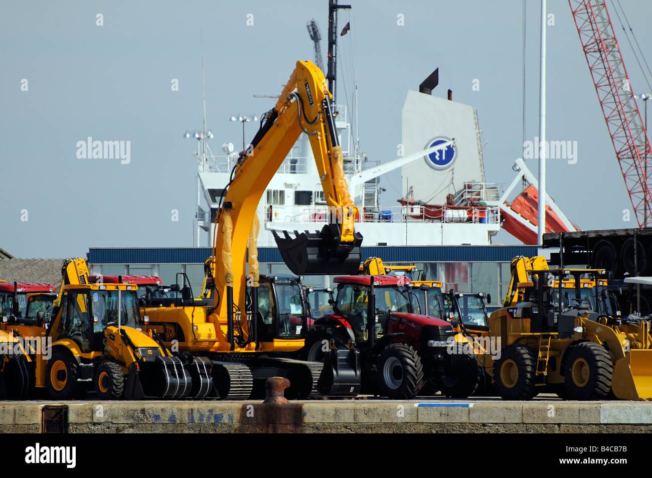 Heavy plant machinery on the quay at Southampton Docks England Stock Photo
