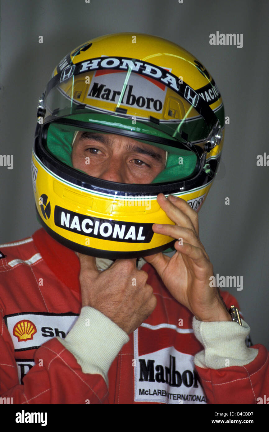 engine sport, Formel 1, Ayrton Senna, Portrait with helmet