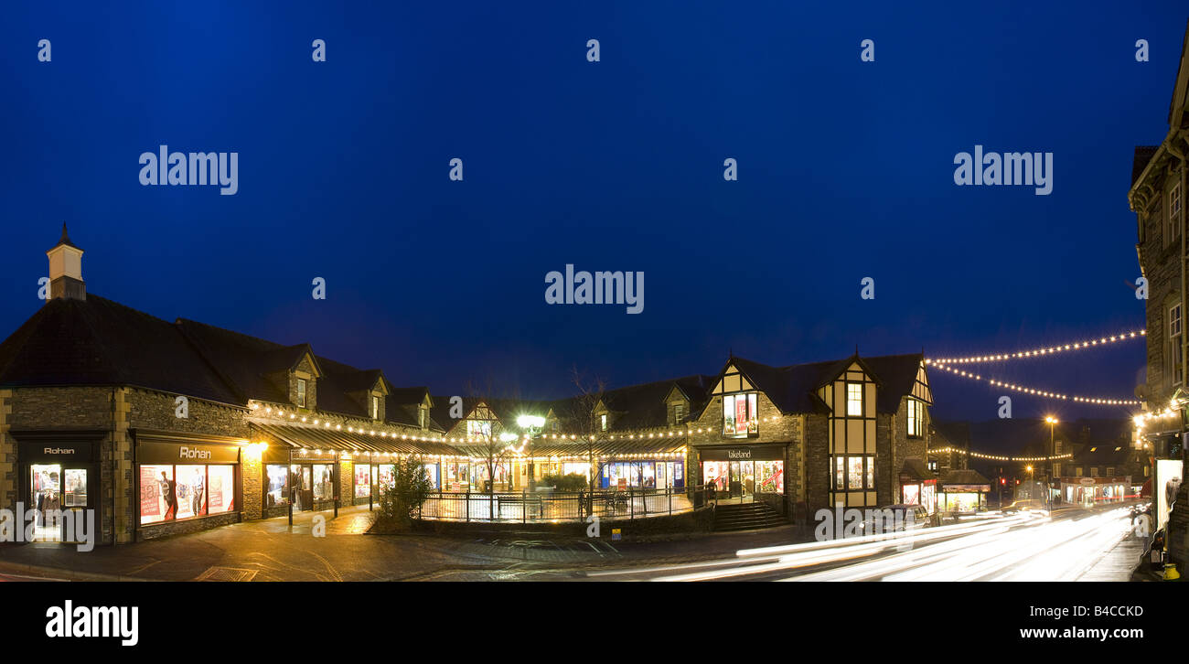 Market Cross Shopping Centre in Ambleside in the Lake District at Christmas Stock Photo