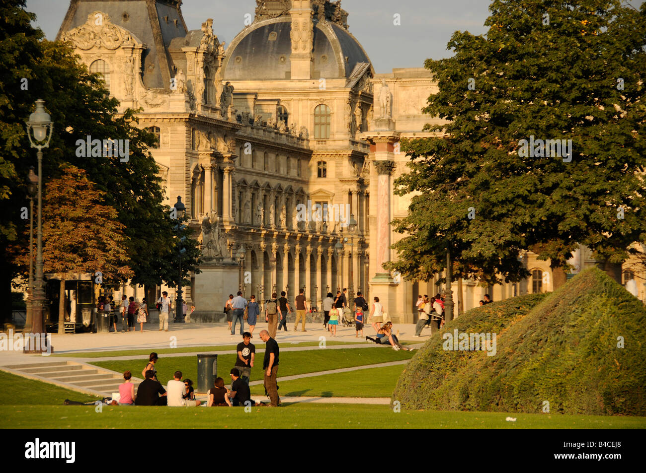 Tuileries Gardens and the Louvre Museum in Paris France Stock Photo