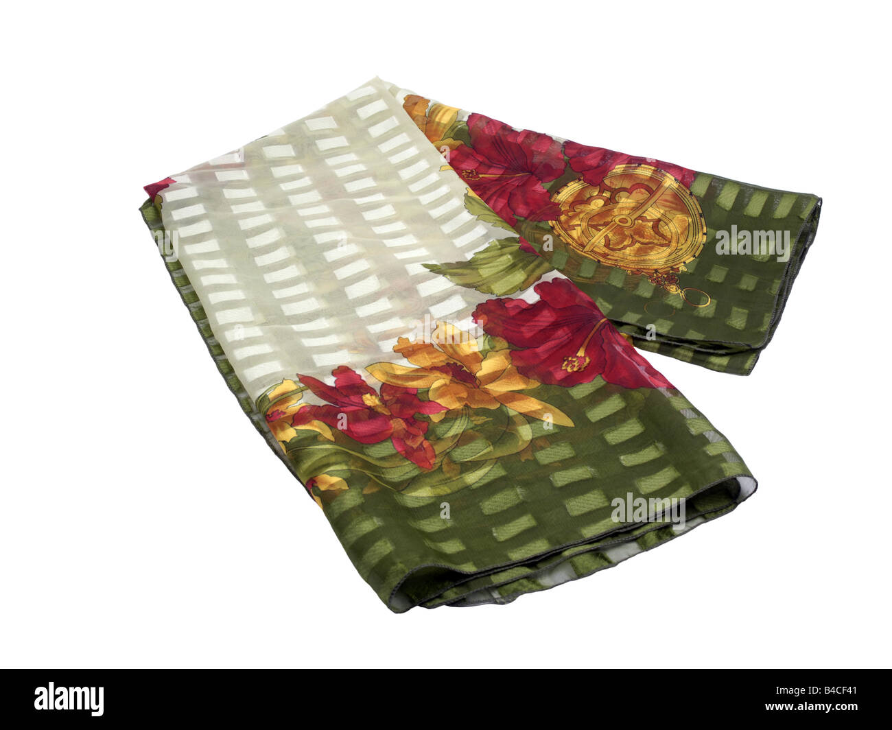 Floral silk ladies scarf Stock Photo - Alamy
