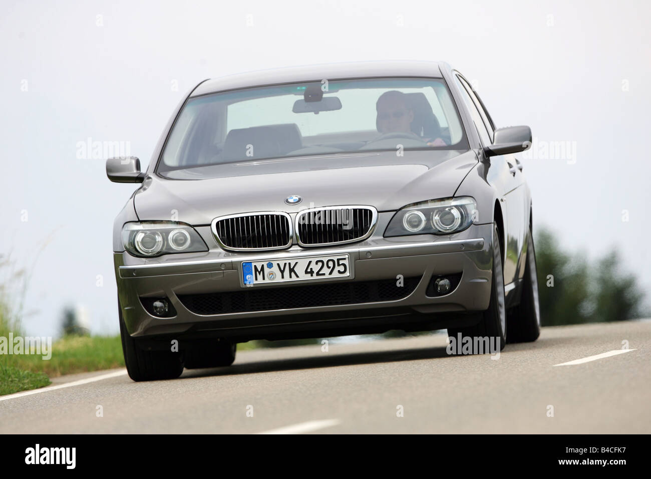 BMW 745d, model year 2005-, anthracite, driving, diagonal from the ...