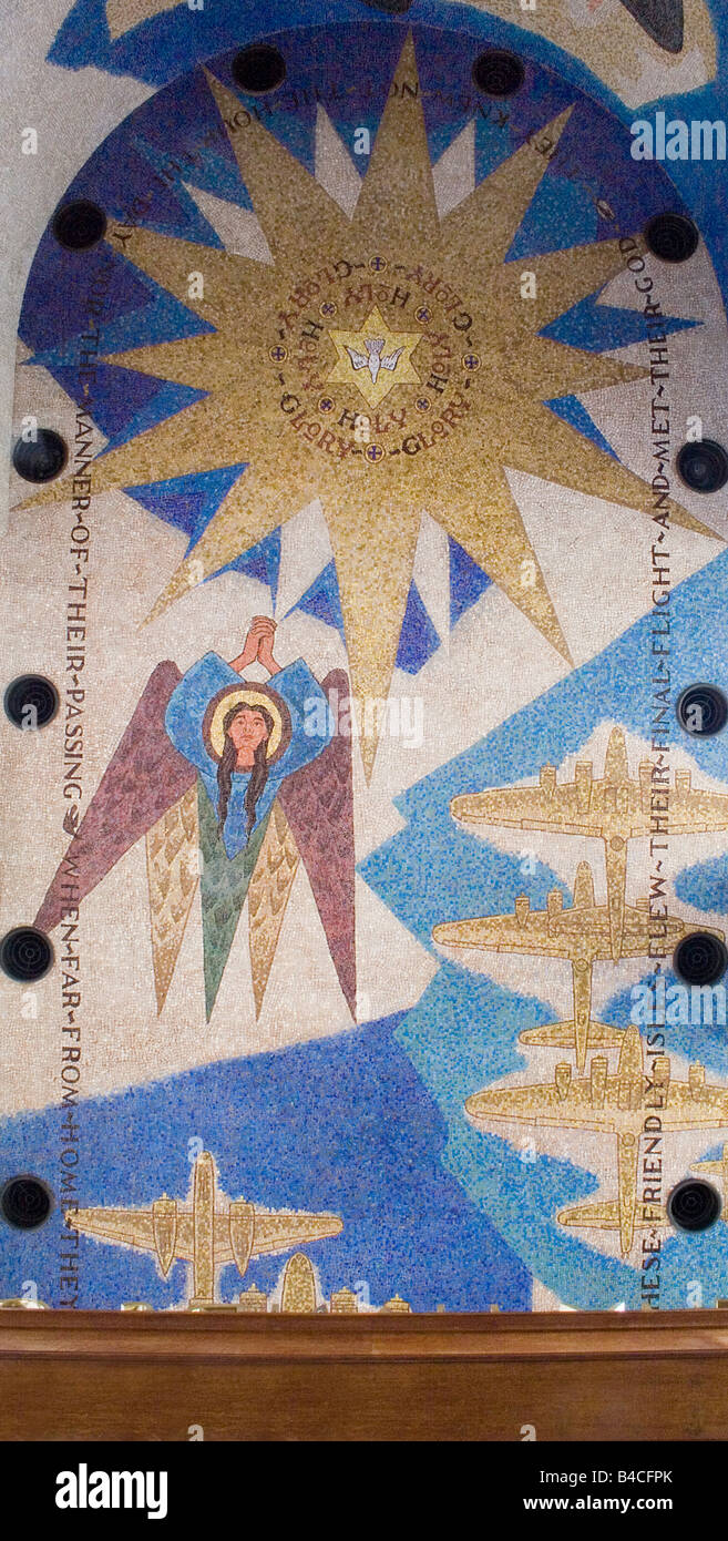 the mosaic ceiling in American Cemetery Memorial nr Madingley Cambridge England Stock Photo