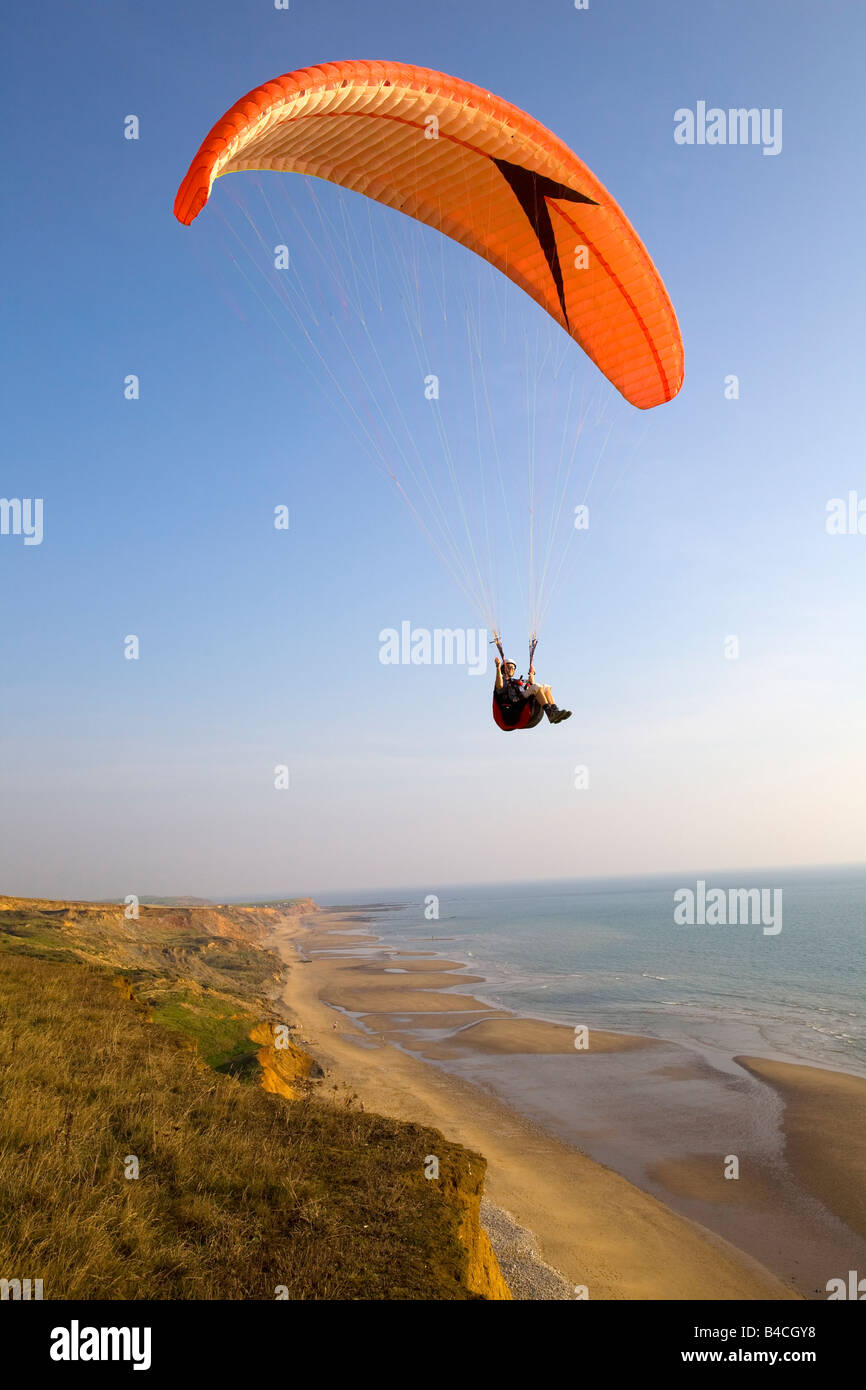 Para Glider paraglider paragliding Compton Bay Isle of Wight England UK