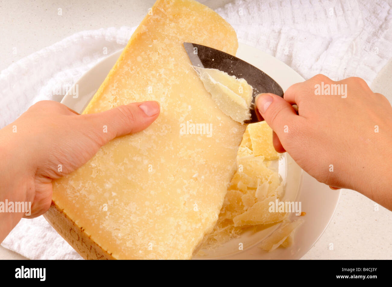SHAVING PARMESAN CHEESE Stock Photo Alamy