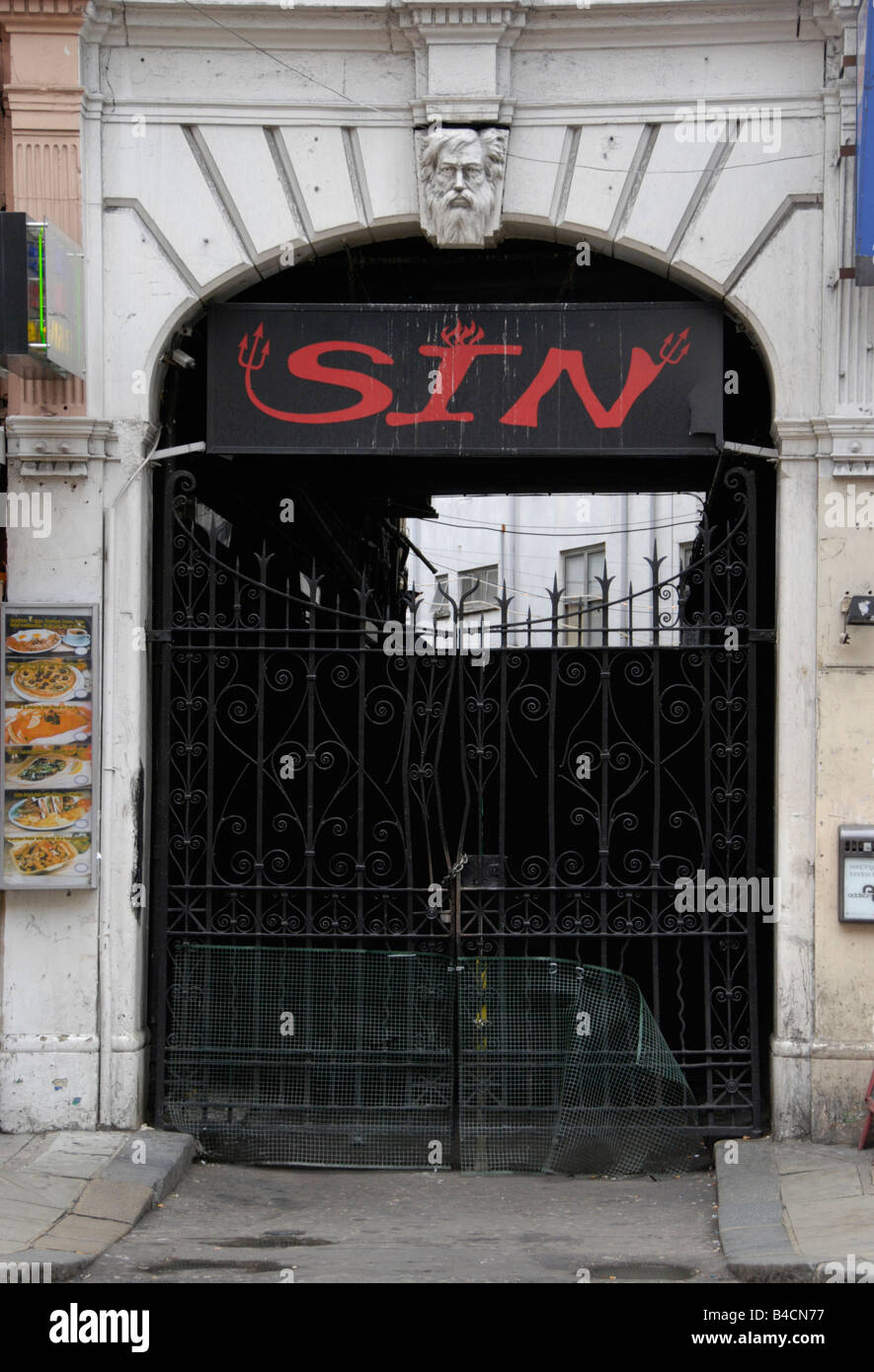 Entance to Sin in Charing Cross Road London England Stock Photo Alamy