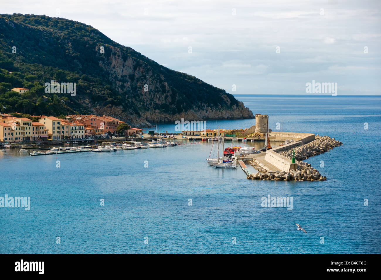 Marciana Marina harbour, Isle of Elba, Livorno, italy. Stock Photo