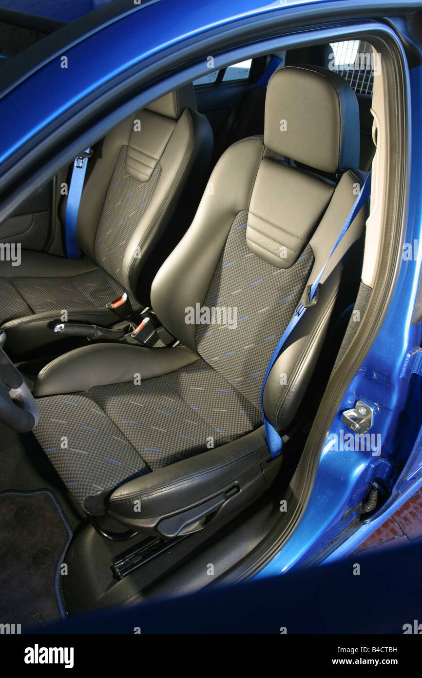 Car, Opel Astra OPC hatchback, Lower middle-sized class, model year 2002-,  blue, interior view, Interior view, seats, Driver's s Stock Photo - Alamy