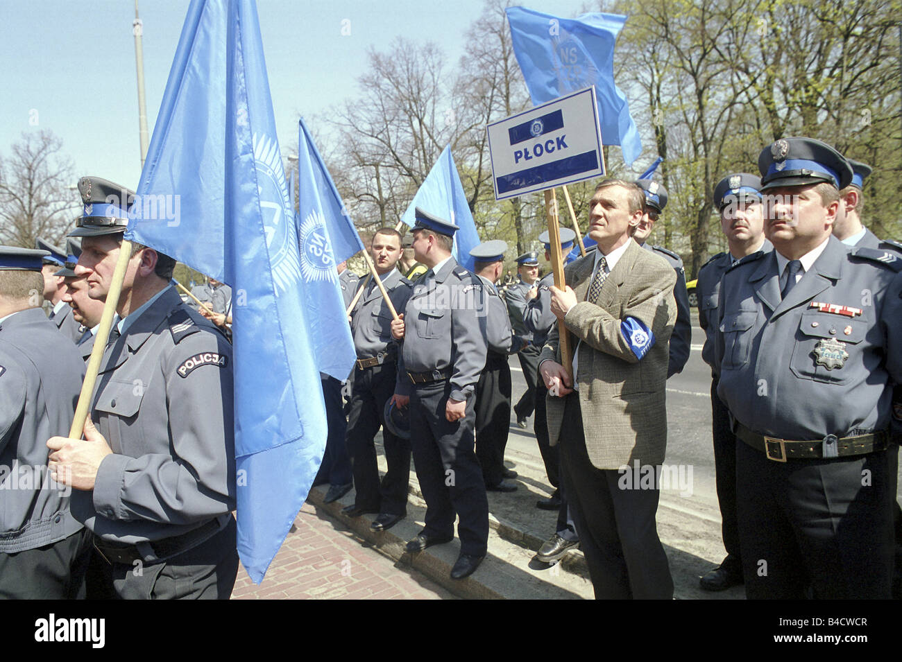 Demonstration of Polish policemen against low salaries, Warsaw, Poland
