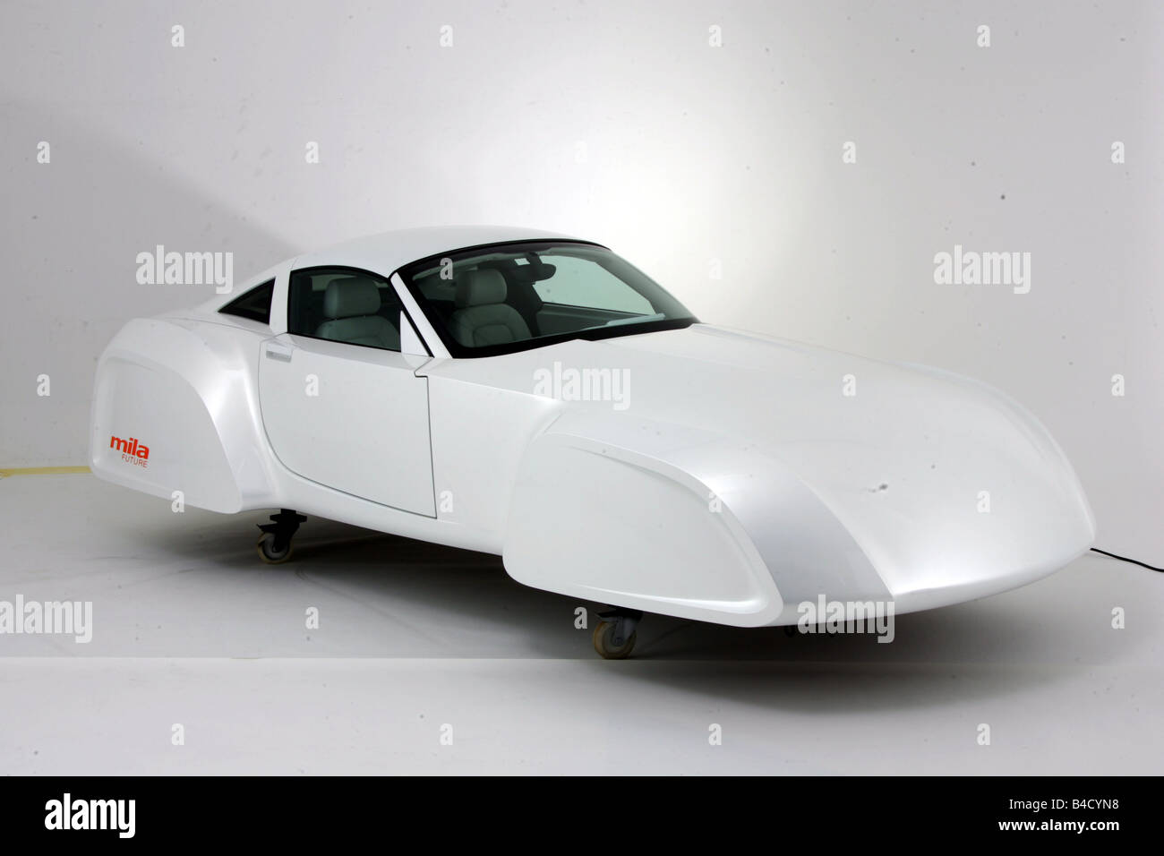 Mila future of Magna Steyr, model year 2007, white-silver, standing, upholding, Studio admission, Study, Concept-Car Stock Photo