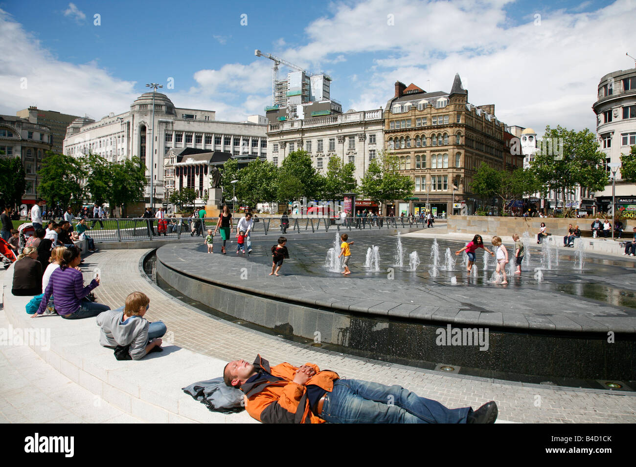 Aug 2008 - Piccadilly Gardens Manchester England UK Stock Photo