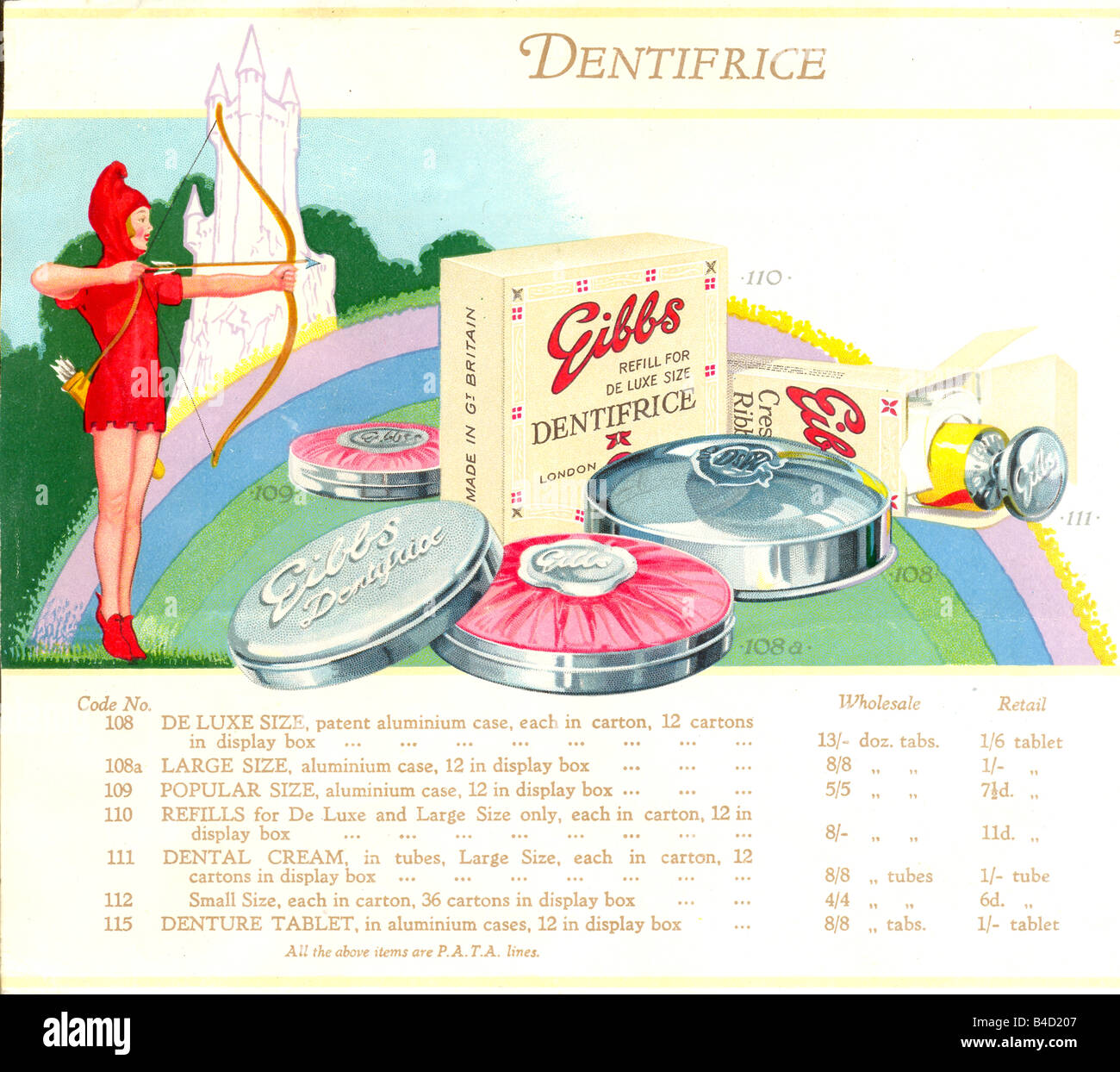 Advertisement for Gibbs dentifrice 1933 Stock Photo