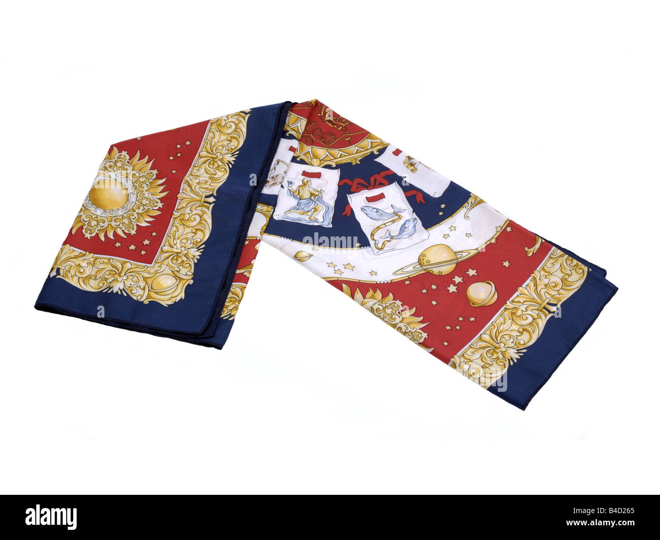 A ladies headscarf showing the astrology signs associated with horiscopes Stock Photo