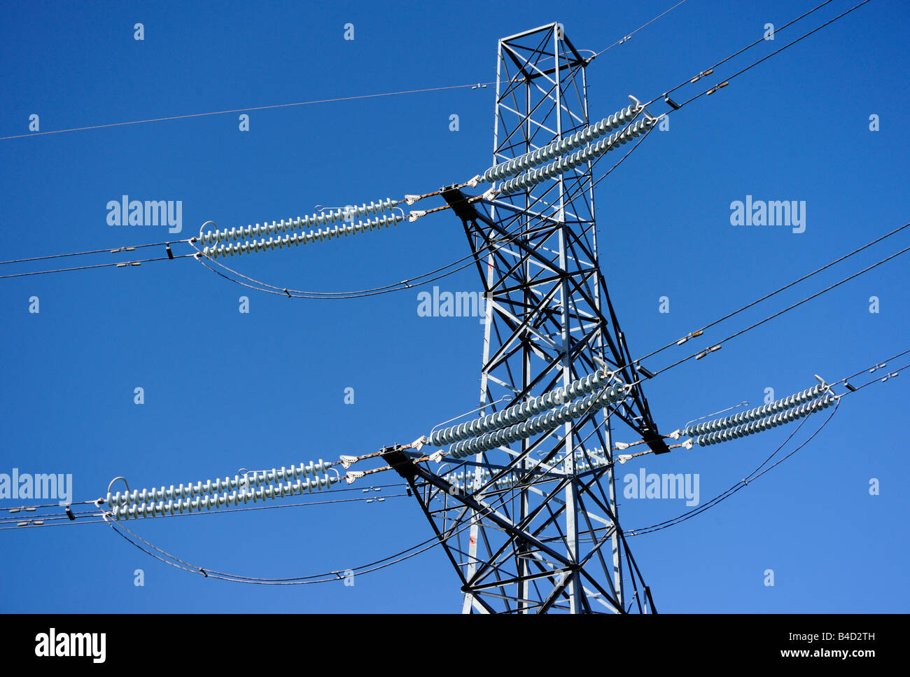 Detail of insulators, 275 Kv. overhead electricity power lines and