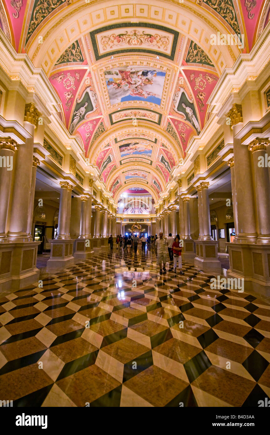Interior of The Venetian Macao Hotel and Casino Macau Stock Photo
