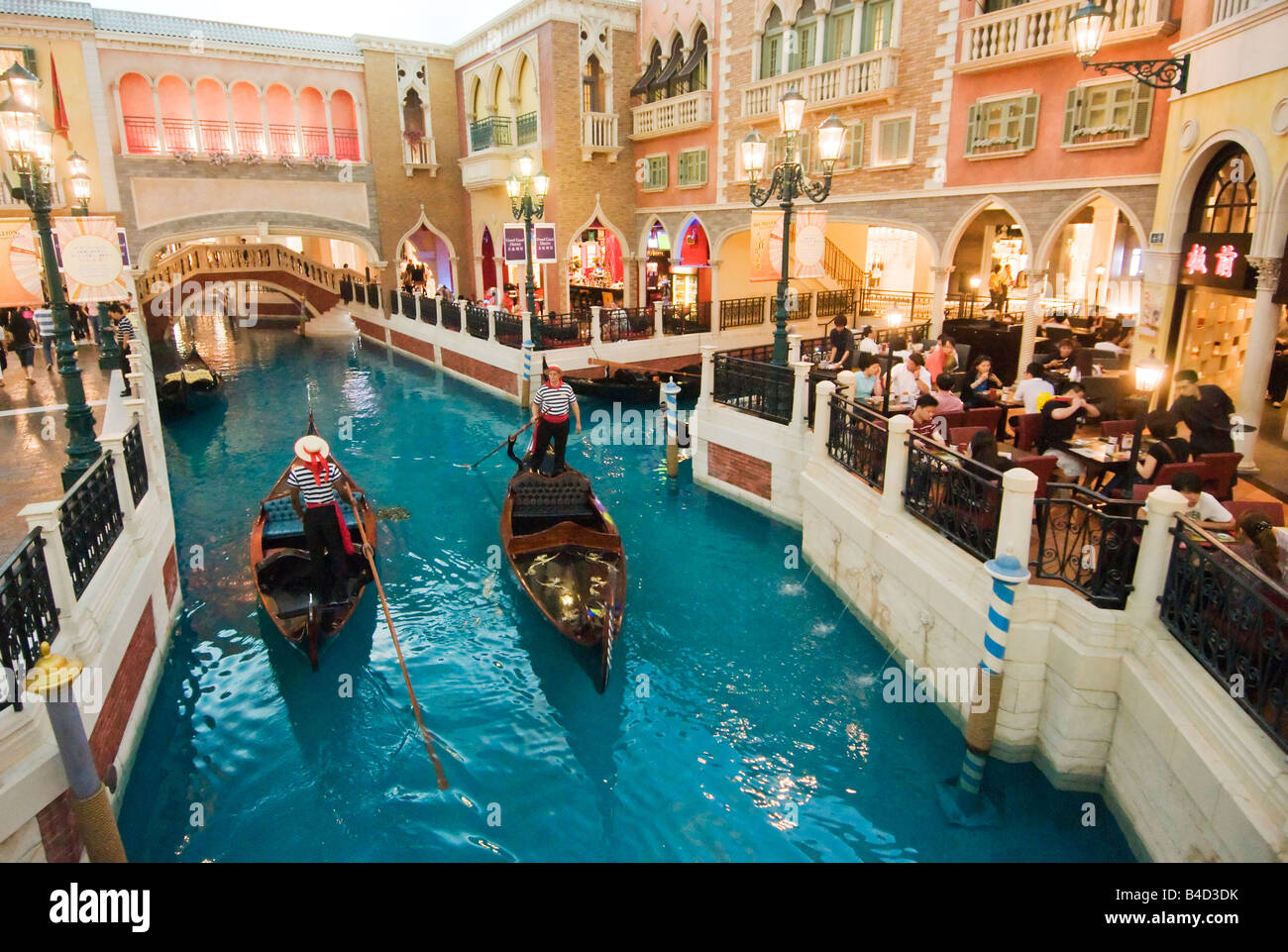 Interior of The Venetian Macao Hotel and Casino Macau Stock Photo
