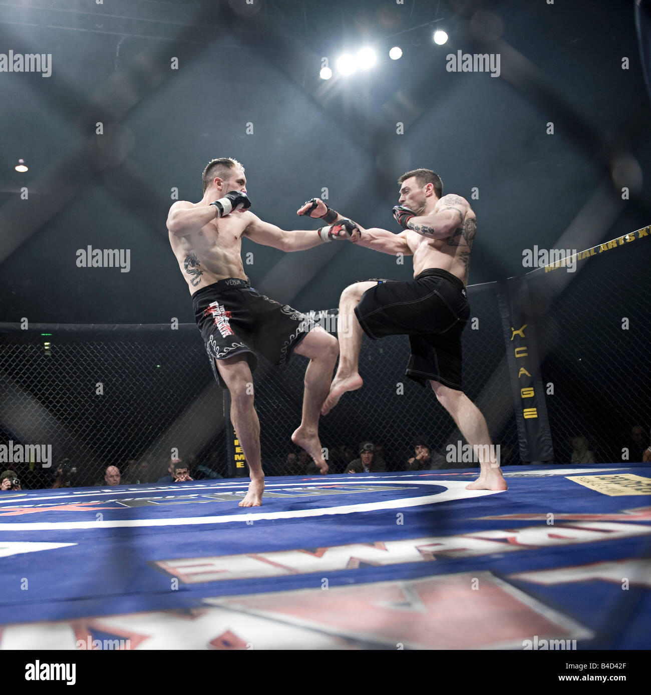 Cage Fighters in action during a Cage Wars competition held at Brahead