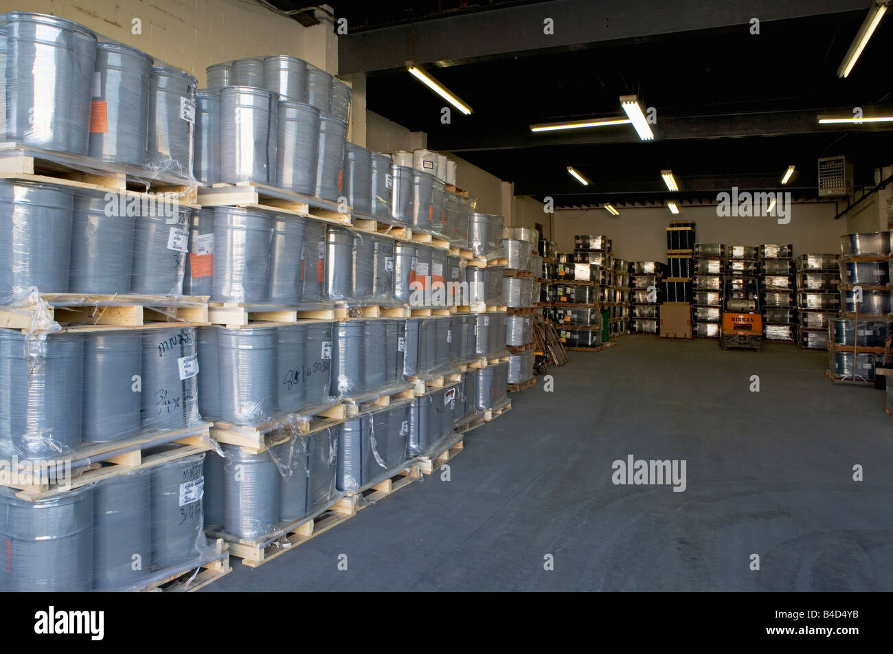 Warehouse, abundance, aisle, blue collar, commerce, factory, fork lift, inventory, metal, steel, merchandise, occupation, order, Stock Photo