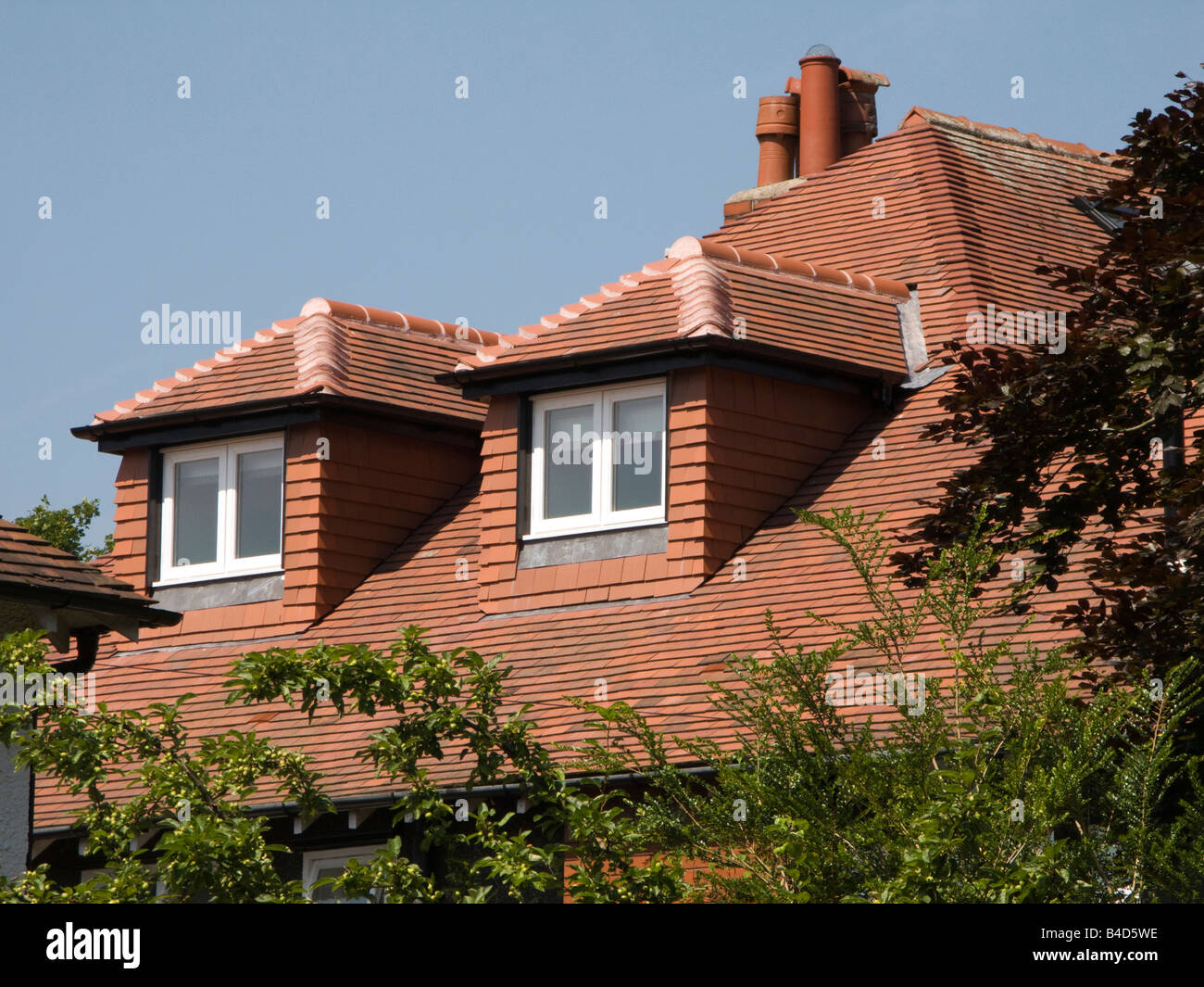 House Improvements dormer windows in roof extension of Edwardian surbuban house Stock Photo