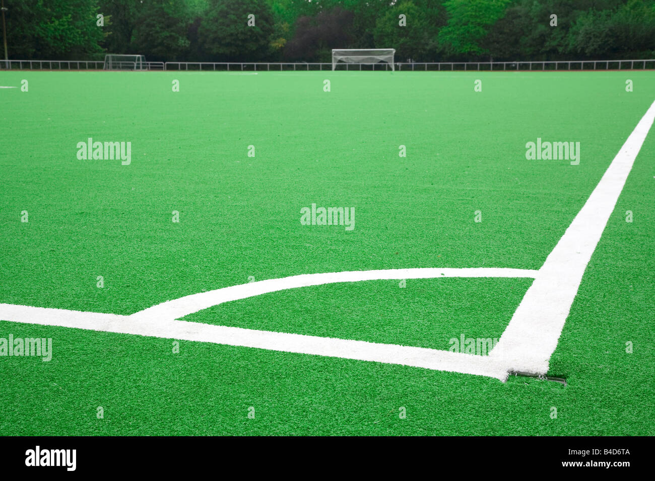 Football pitch markings view from the corner Stock Photo Alamy