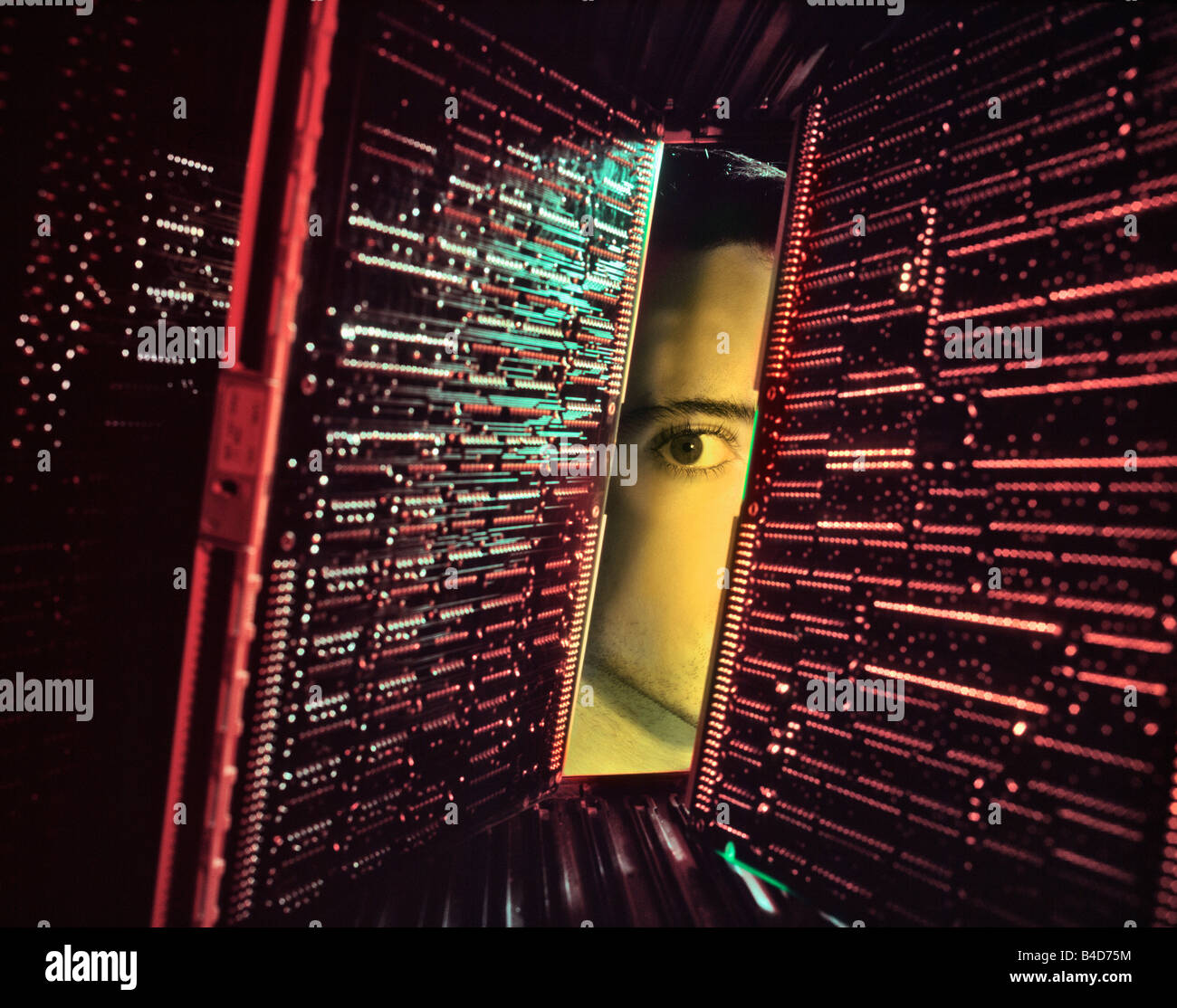 MAN CHECKING PCBs PRINTED CIRCUIT BOARDS Stock Photo Alamy