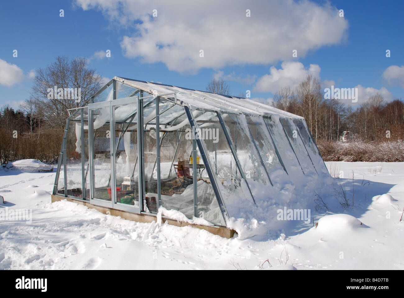 Greenhouse in winter Stock Photo Alamy