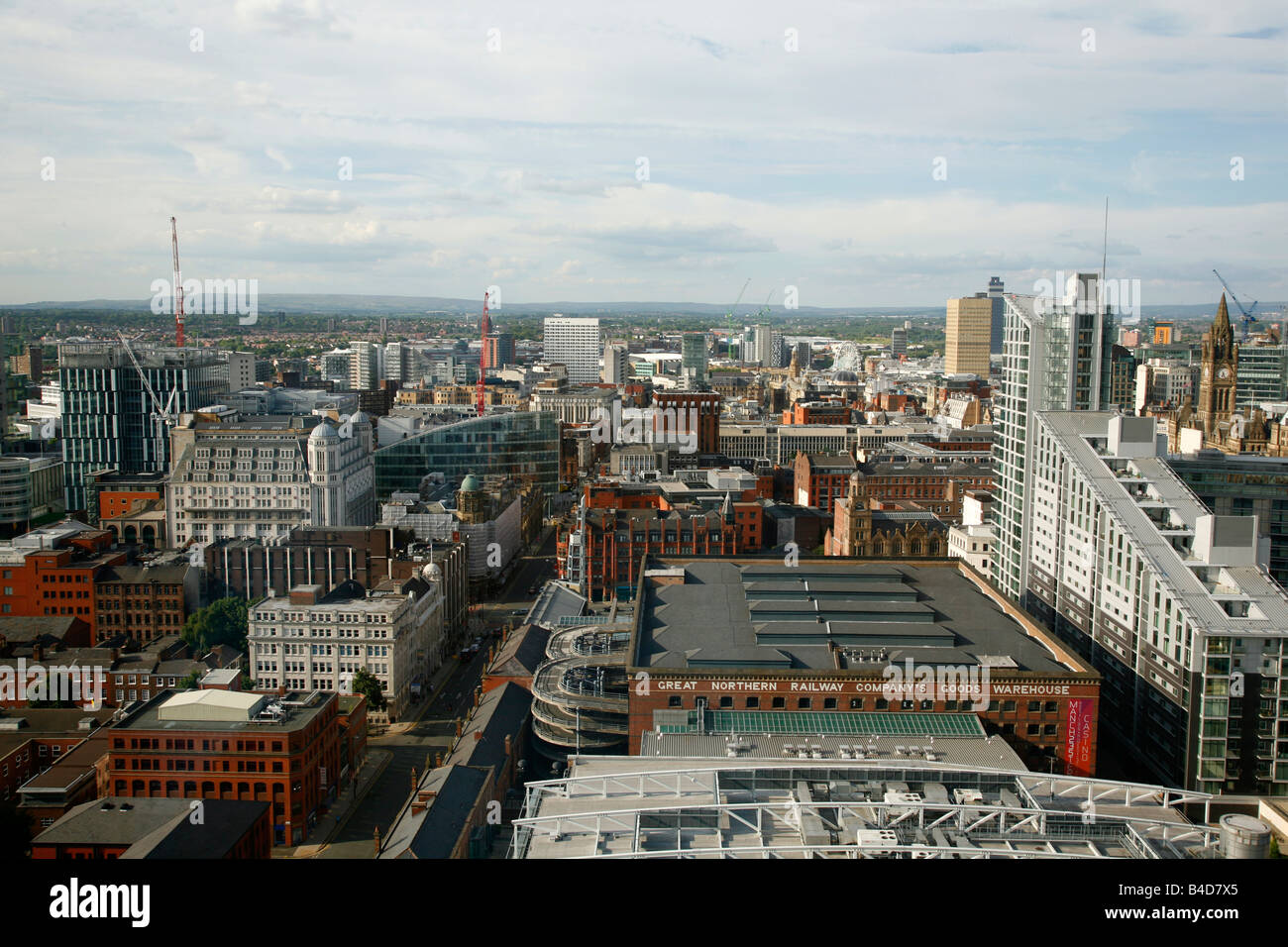 Aug 2008 - The skyline of Manchester England UK Stock Photo