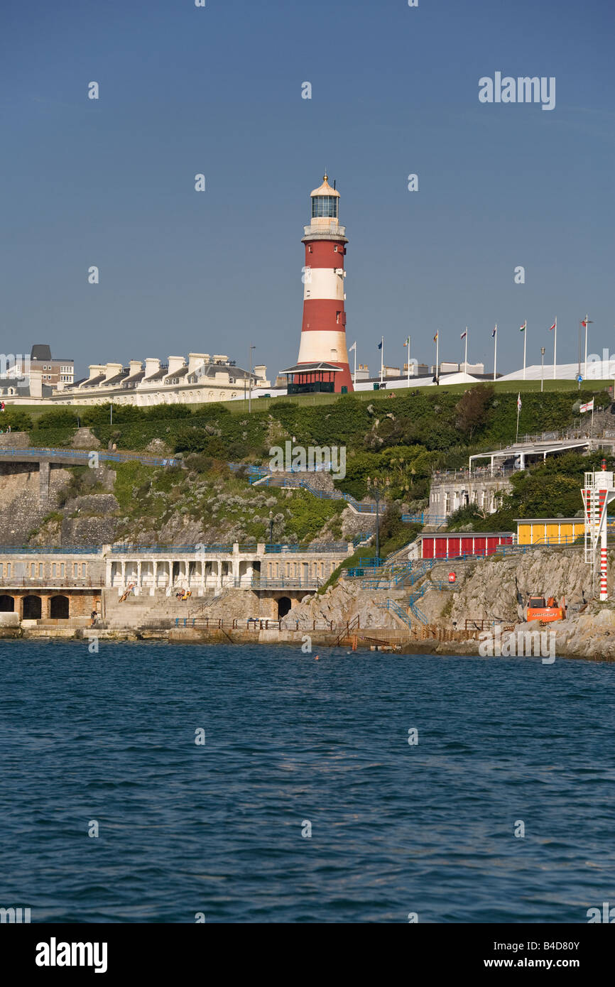 Plymouth Hoe Showing Smeatons Tower Lighthouse Pictured From The plymouth-hoe-showing-smeatons-tower-lighthouse-pictured-from-the