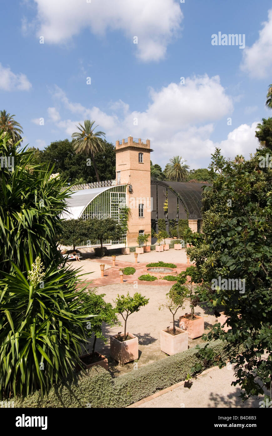 Greenhouse in the Botanical Gardens or Botanic Jardi in Valencia Spain Stock Photo