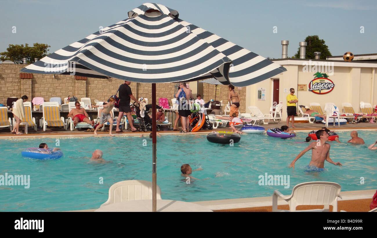 The outdoor swimming pool at beverley park campsite,Paignton,Devon