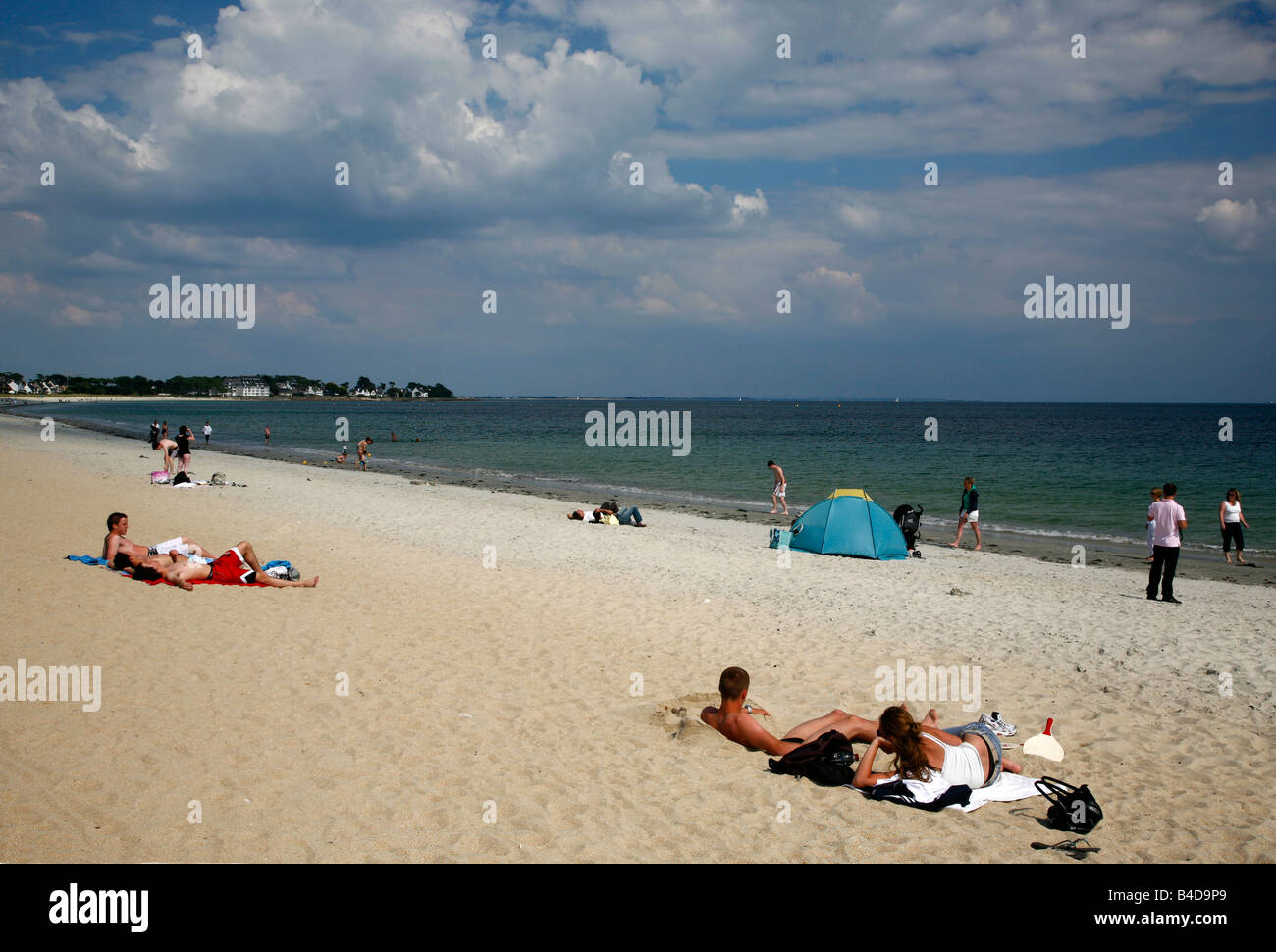 July 2008 - Beach in Carnac, Morbihan Coast, Brittany, France Stock Photo