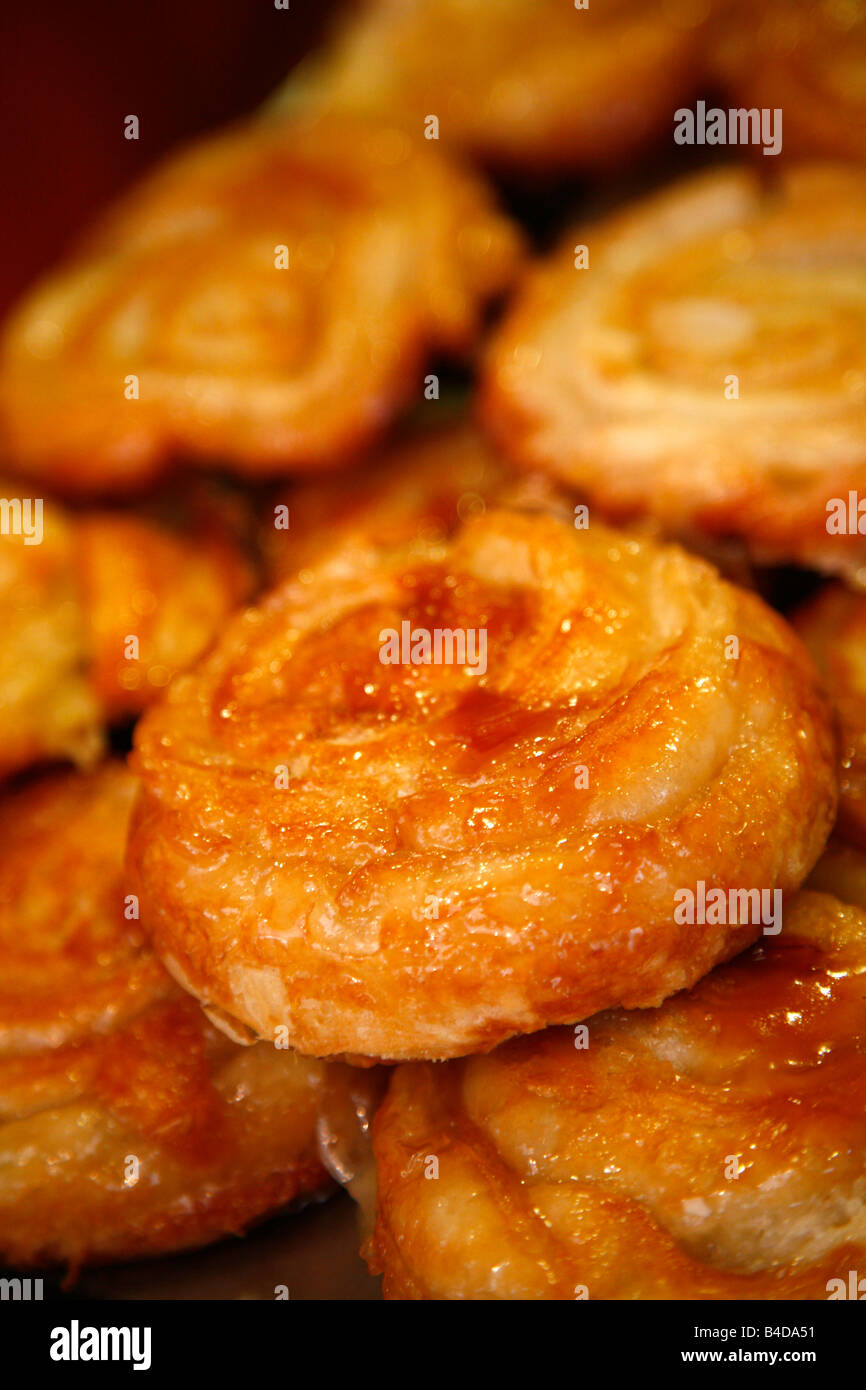 July 2008 Traditional cakes called Kouign Aman Brittany France Stock