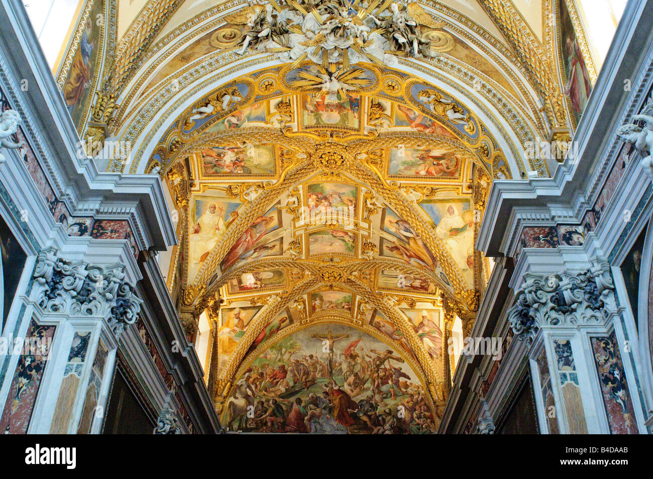 Ceiling of the chapel in Museo e la Certosa di San Martino Stock Photo ...