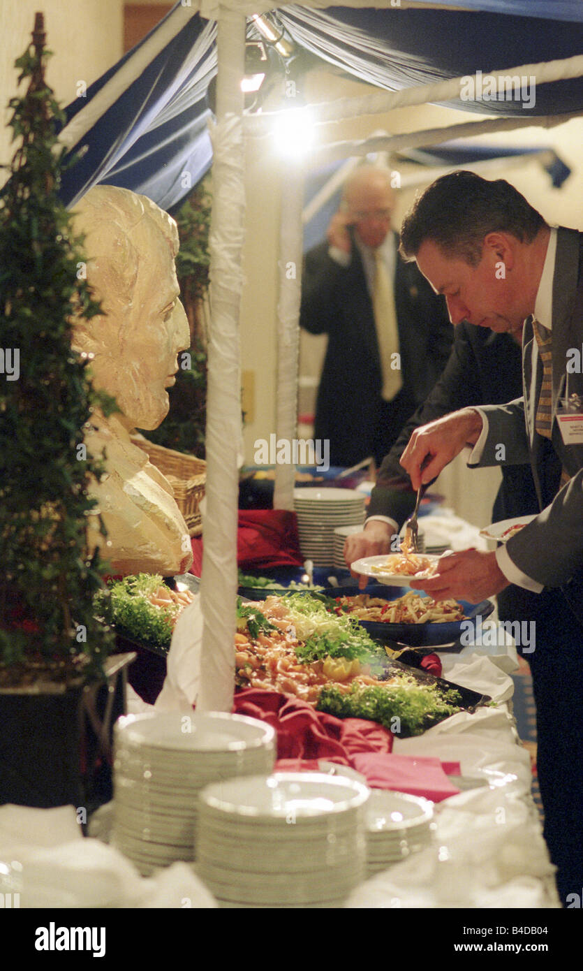 Buffet at a Conference on Economy in Warsaw, Poland Stock Photo
