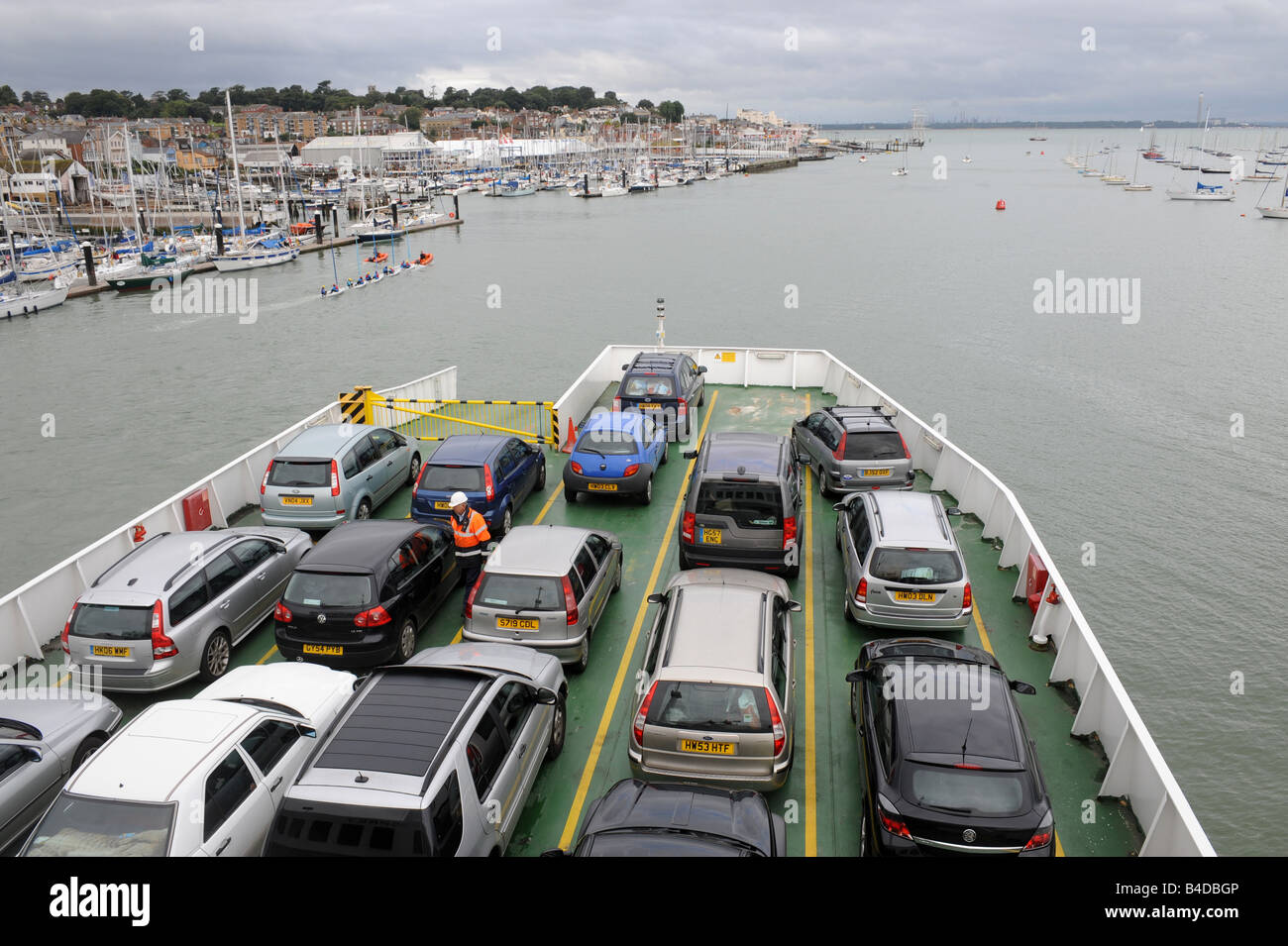 Red Funnel Car ferry crossing between Cowes, isle of Wight and Southampton UK Stock Photo Alamy