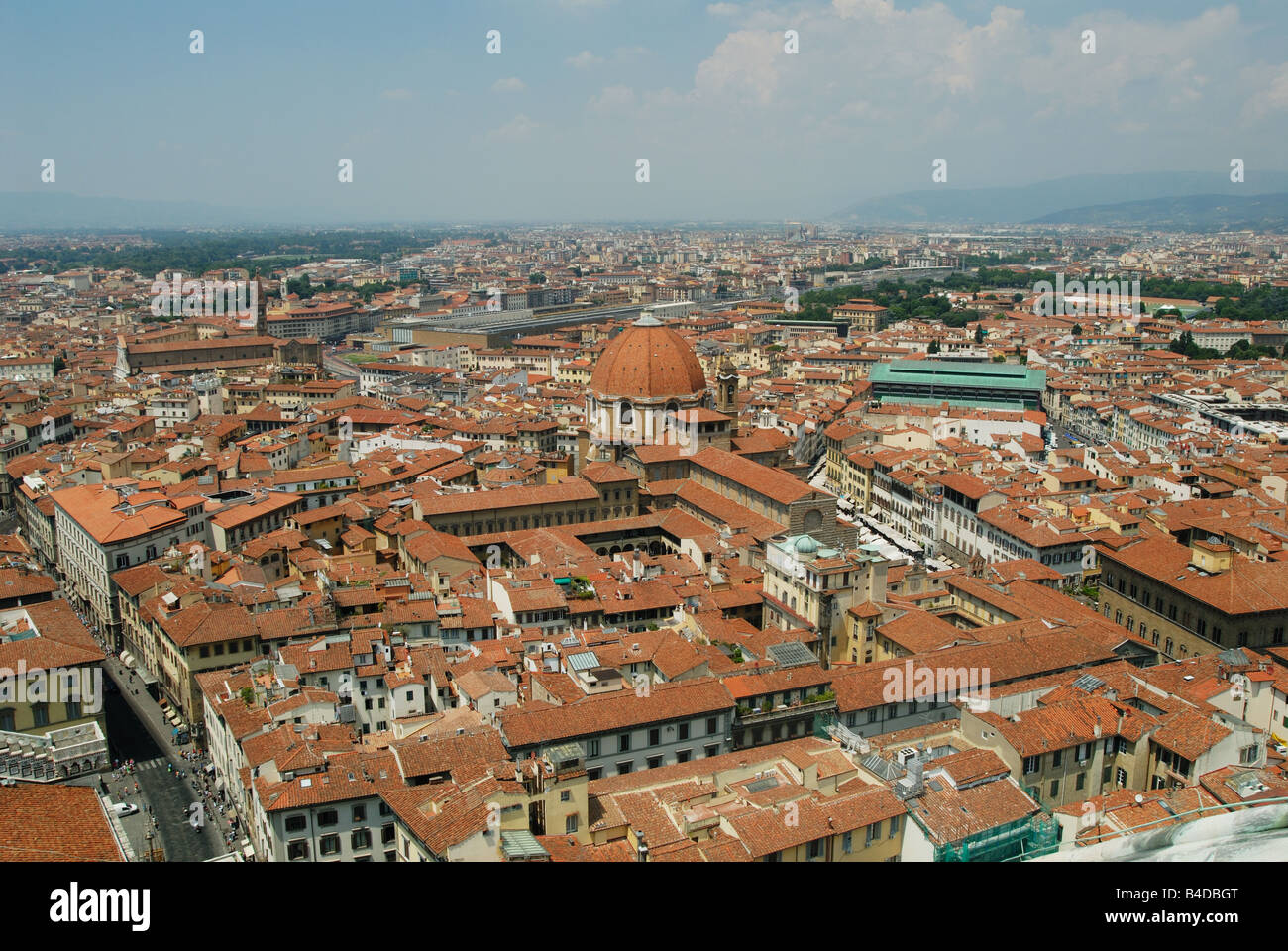 The view from the dome of Il Duomo over the historic city centre of Florence, Italy Stock Photo