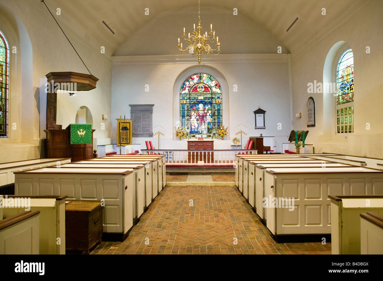 Oldest pulpit in USA Holy Trinity Old Swedes Church 1698 Christina