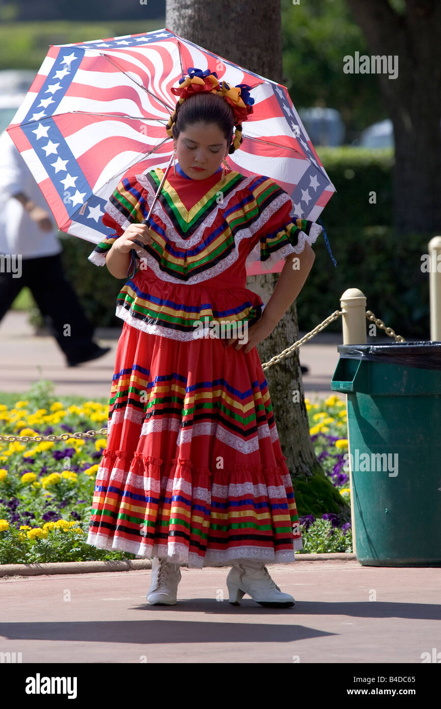 Mexican Folk Dancer and Umbrella Stock Photo Alamy