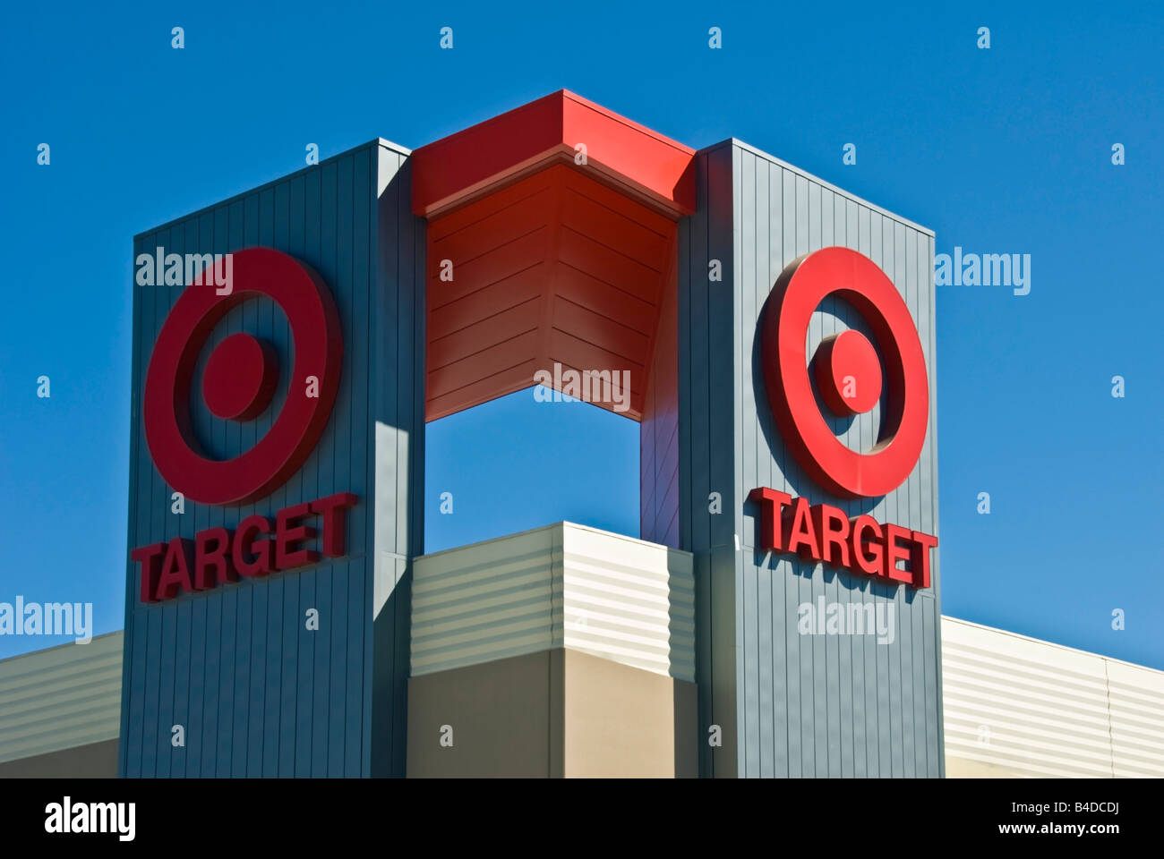 Target Department store Sign Logo Warner Center Topanga Shopping Center Los Angeles California usa Target logo sign exterior Stock Photo