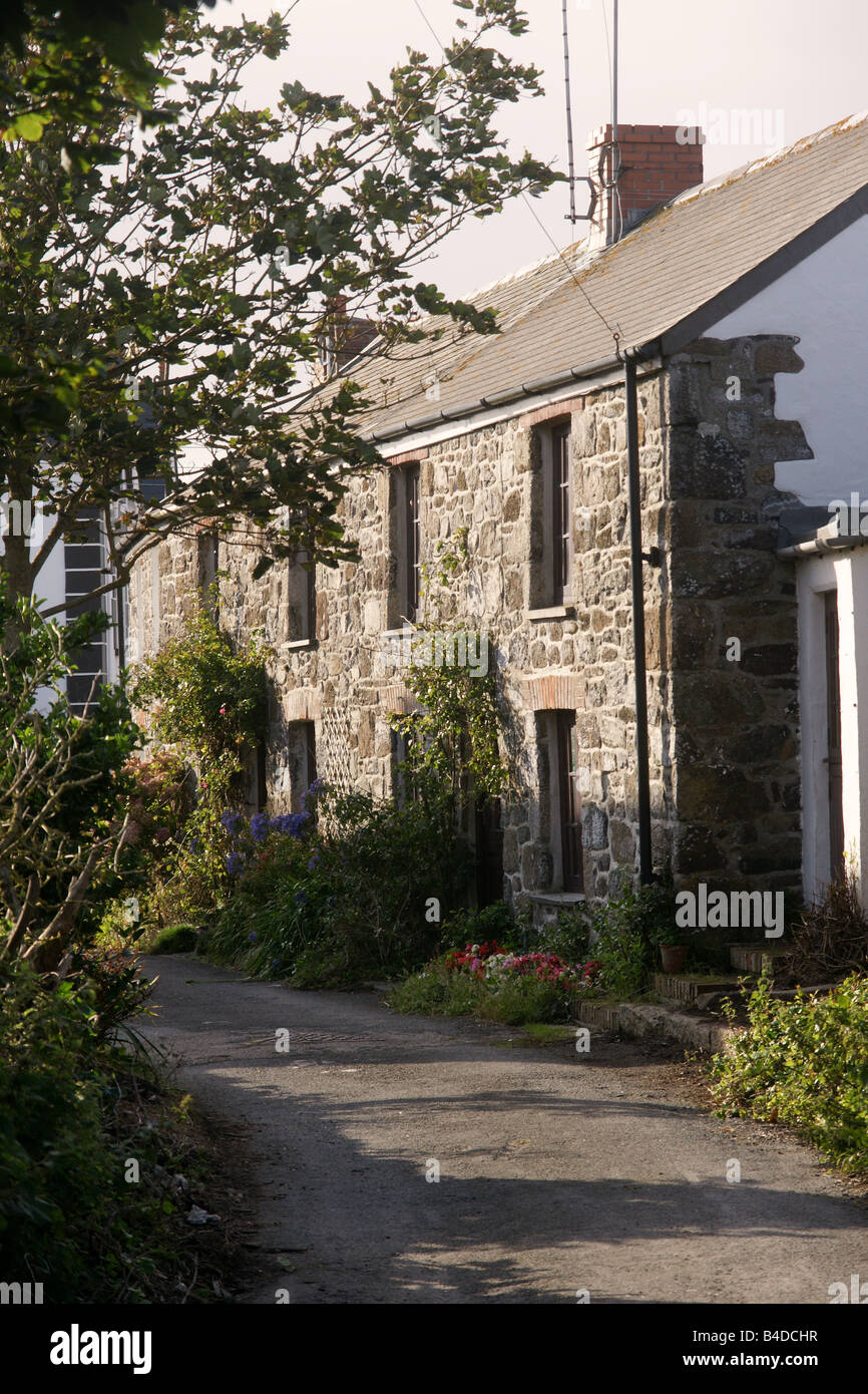 Cottages Lizard Village cornwall Stock Photo